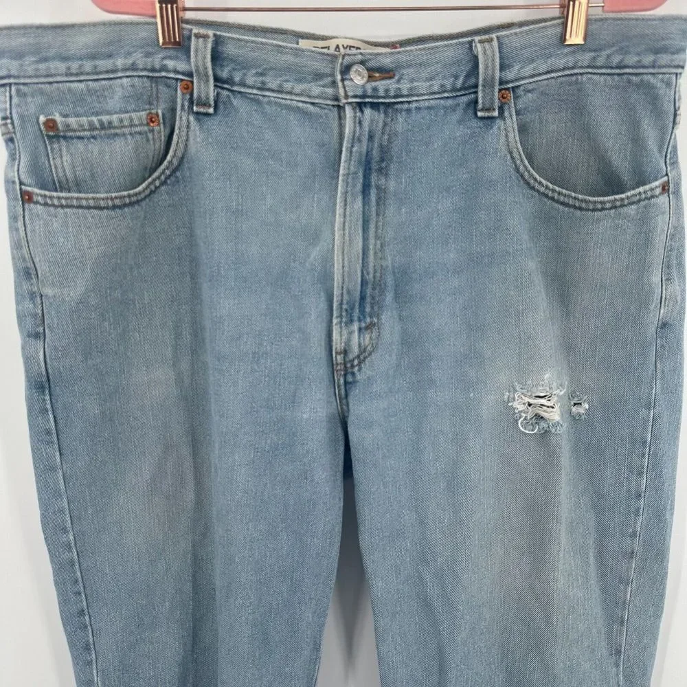 Levis 550 Jeans Men's 42x30 Blue‎ Denim Distressed Relaxed Fit Mid-Rise Outdoor